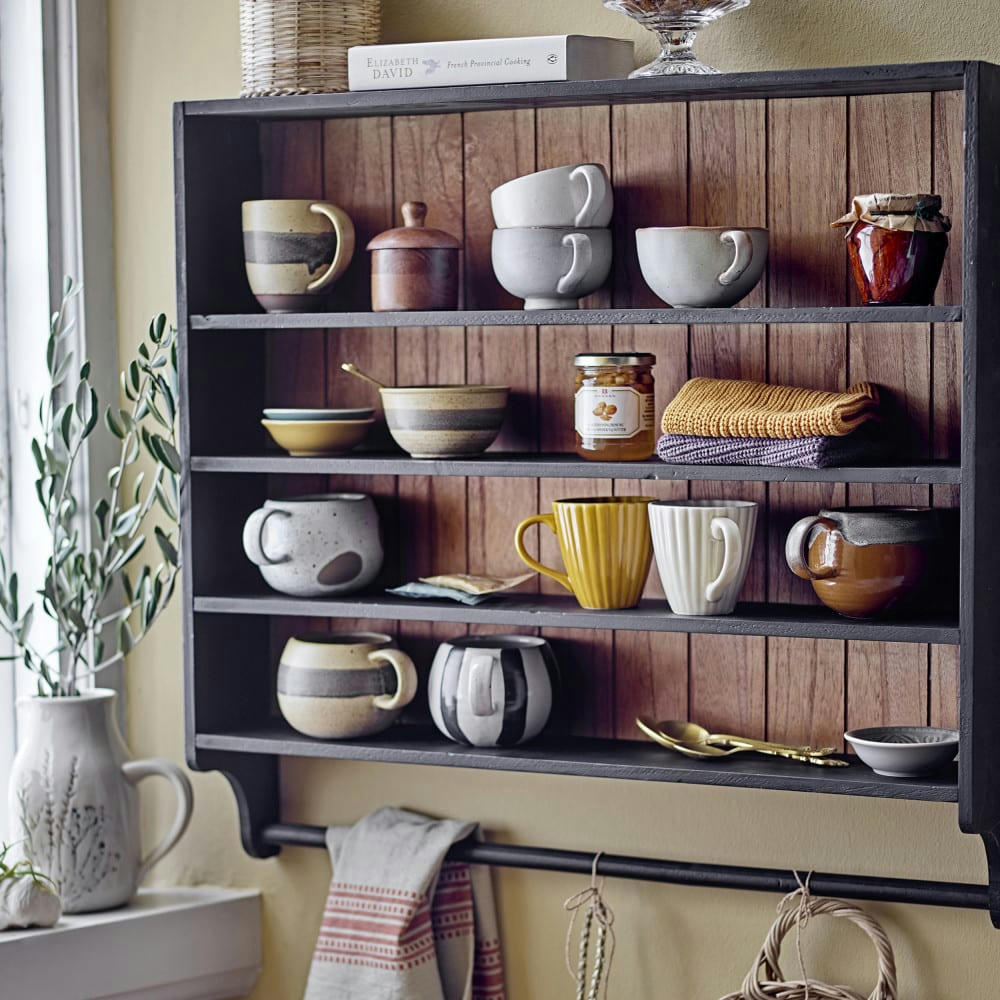 LOUP - Étagère murale en bois L70xH67xP14cm noir