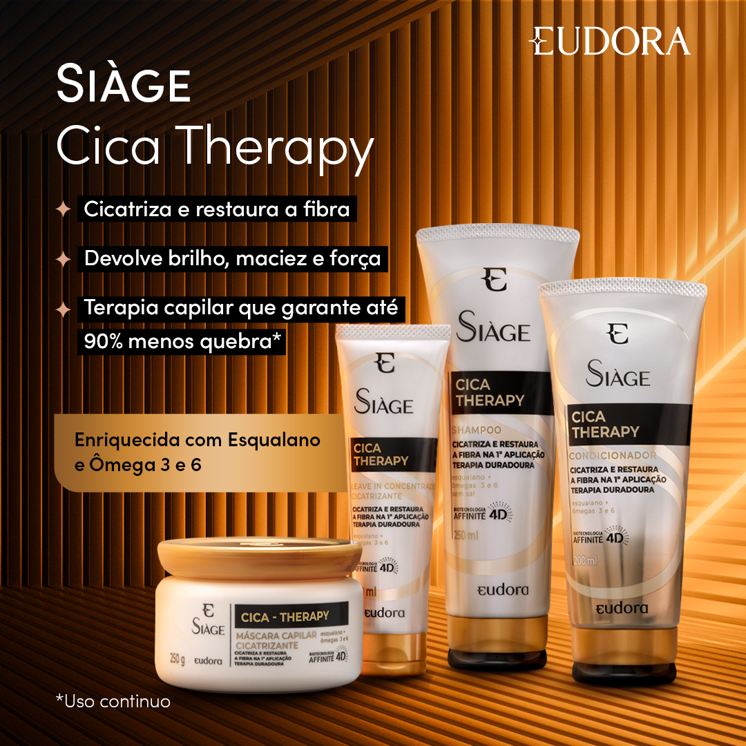 Combo Siàge Cica-Therapy: Shampoo 250ml   Condicionador 200ml   Máscara Capilar 250g
