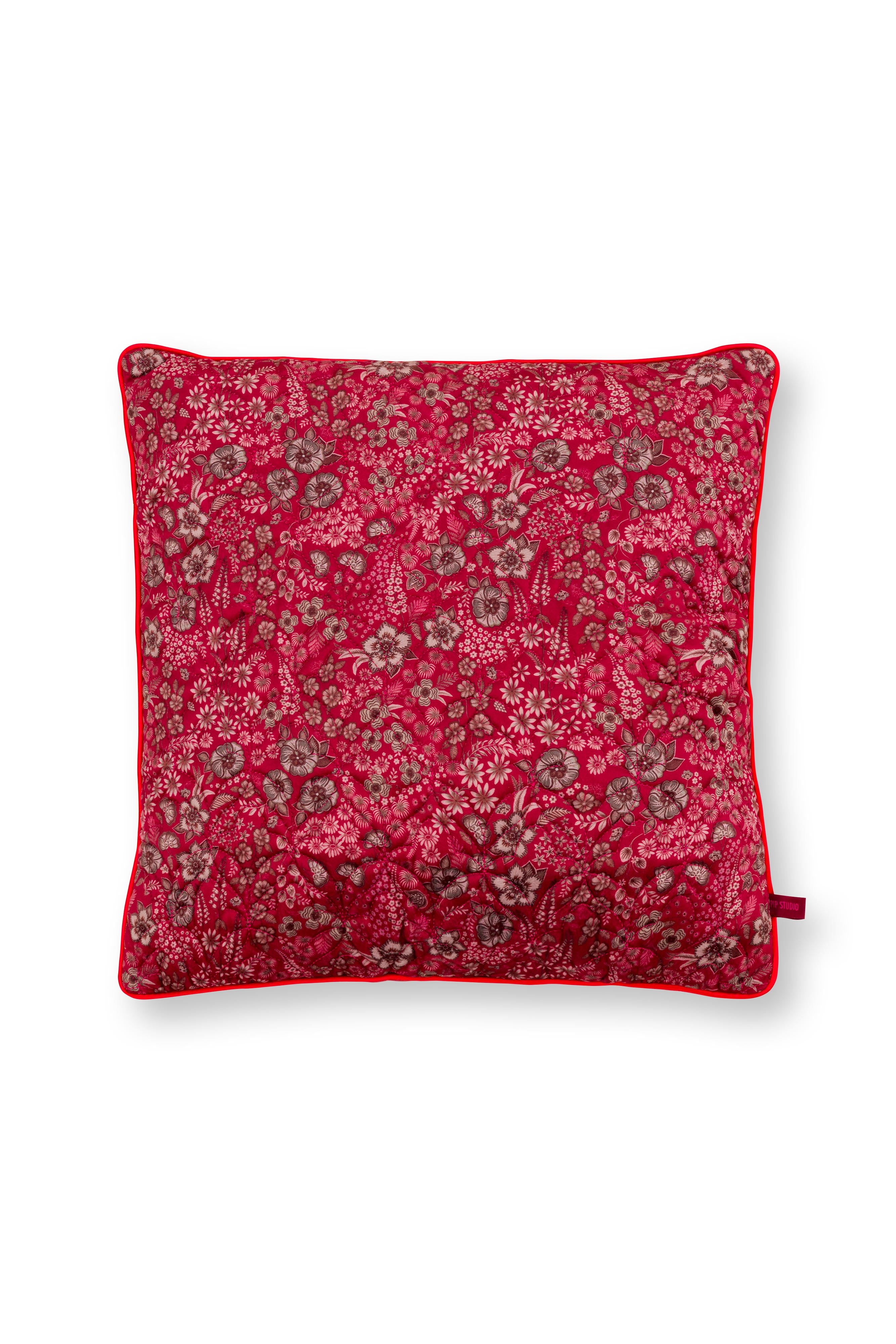 Pip Studio Sierkussen Quilted Daisy Dreams - Rood - 50x50cm