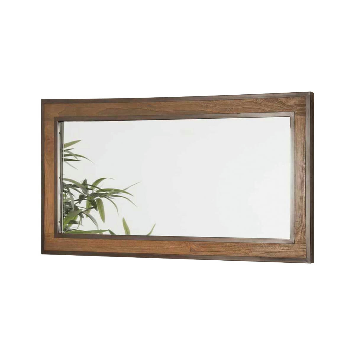 - Grand miroir de salle de bain Elégance teck métal 145x70