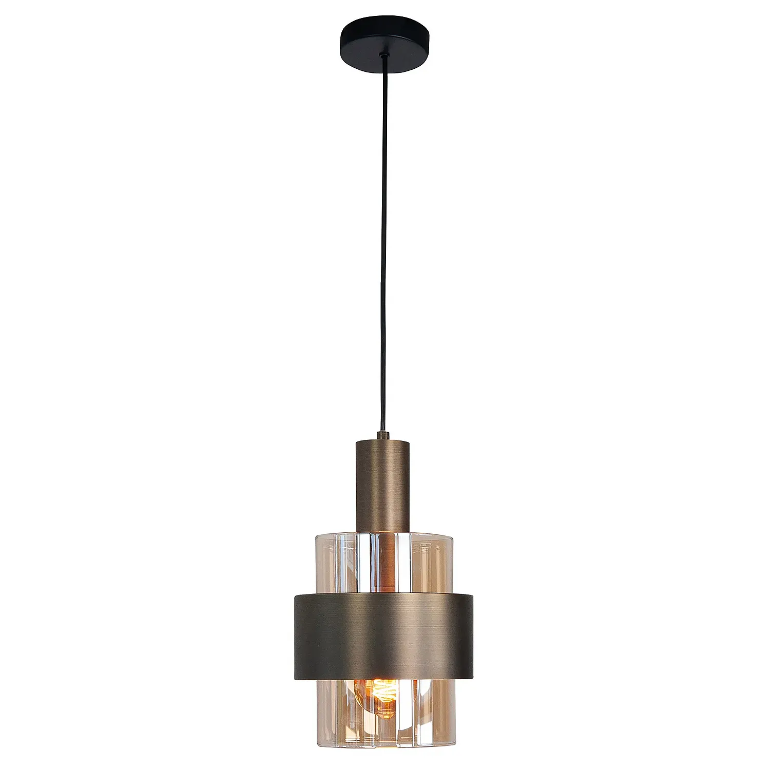 Highlight hanglamp Marrone - 1 lichts - 18 x 150  cm - brons