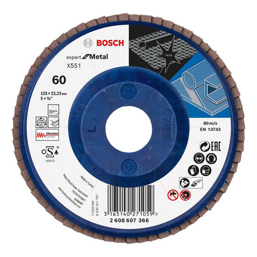 LAMELLSKIVE 125 K60 RAK BOSCH 22,2MM