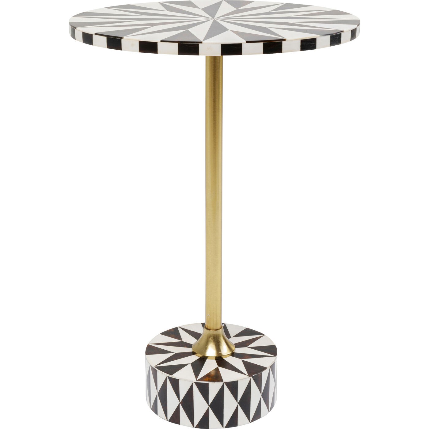 Kare Design Bijzettafel Domero Star Ø40cm bruin en wit