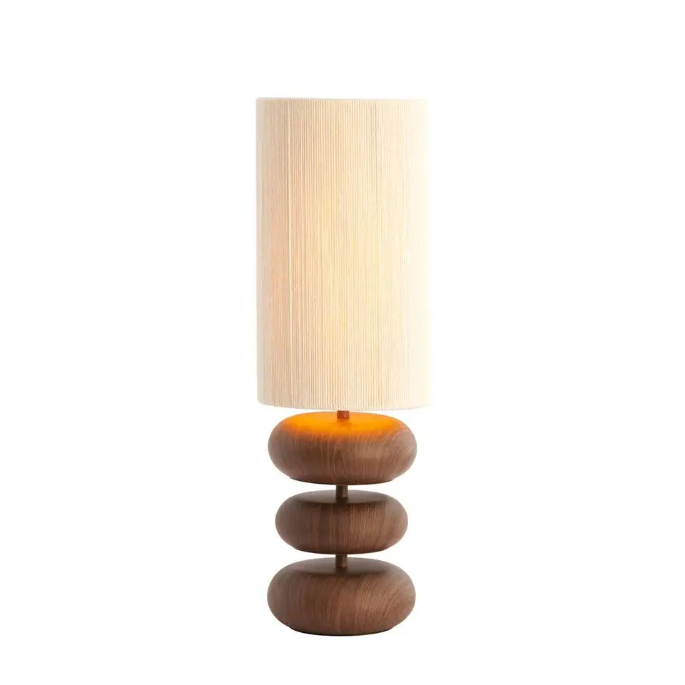 Light & Living - Danialo tafellamp ?22x67,5 cm hout - bruin cr&egrave;me