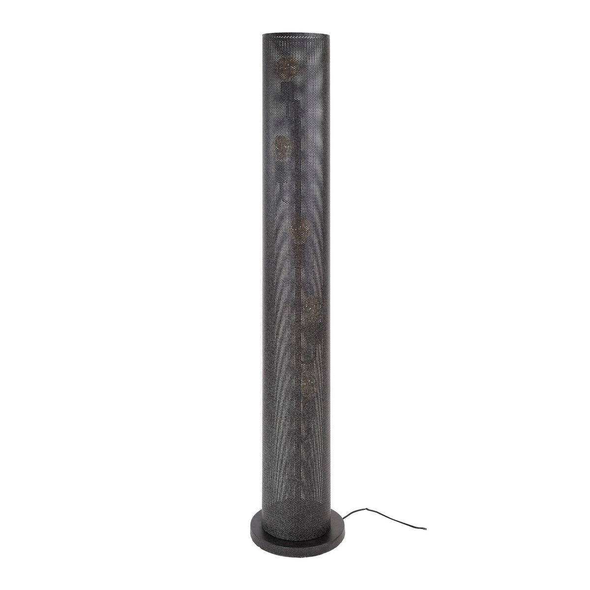 Giga Meubel Vloerlamp Koker Mesh - Zwart Metaal - 5-Lichts - 28x28x149cm