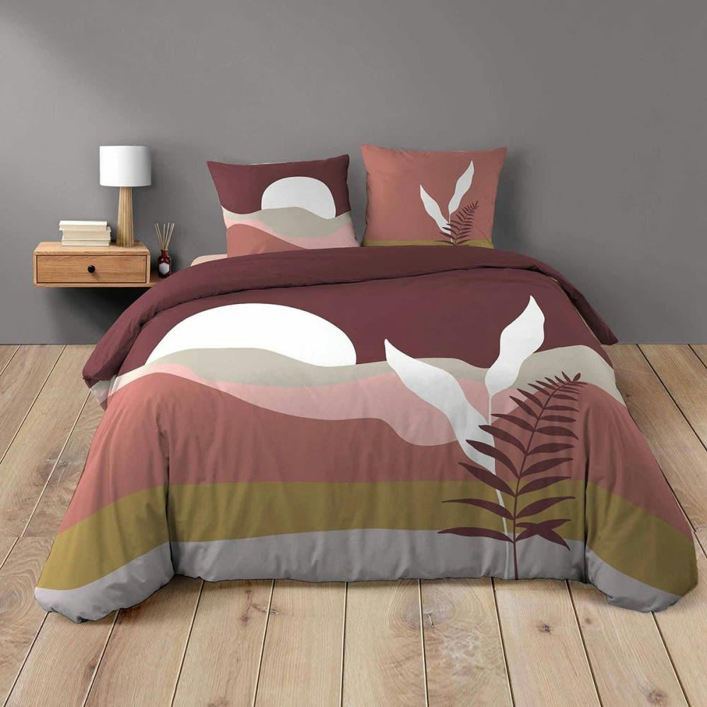 - Parure de couette 100% coton imprimée 260x240 2 taies