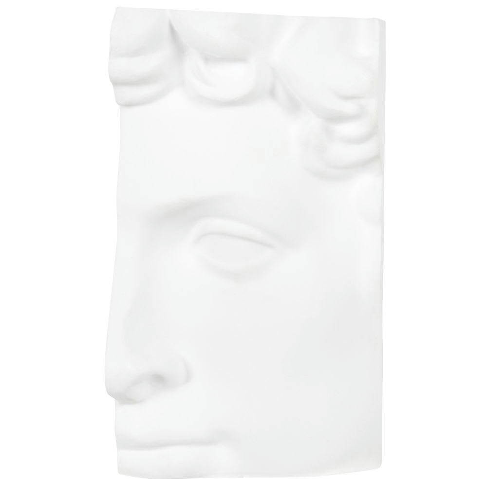 GIORGIO - Déco murale visage en résine blanche 11x20