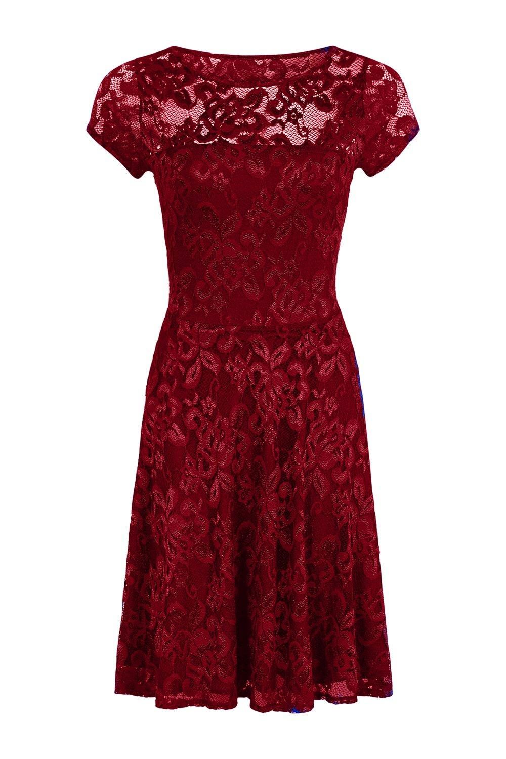 Hot Squash Lace Fit n Flare Dress