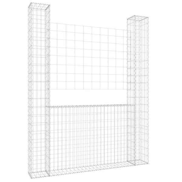 Kosz Gabionowy Ogrodzenie Płot Ściana Gabionowa Żelazo 140x20x200 cm