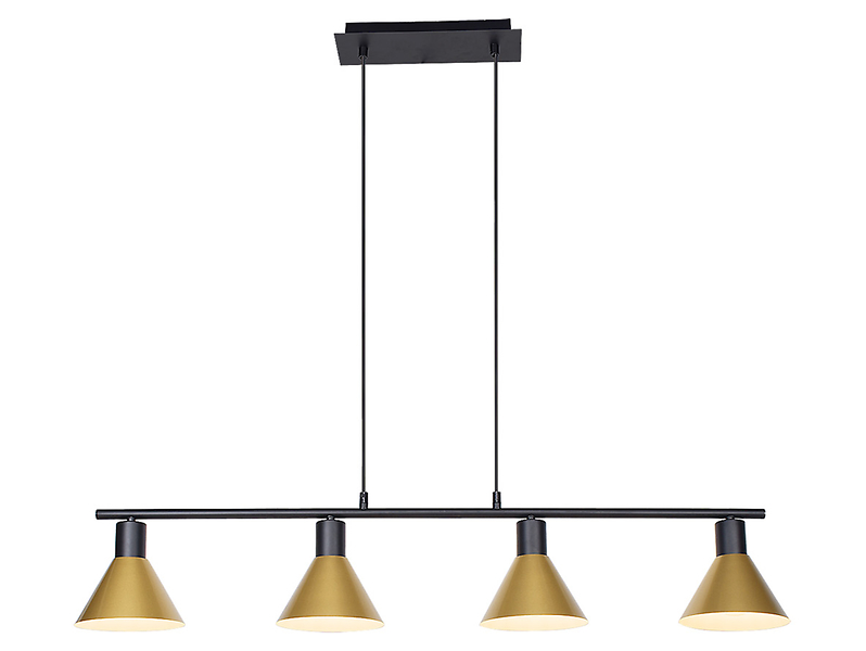 Lampa wisząca Alvaro 4-punktowa metalowa czarno-złota