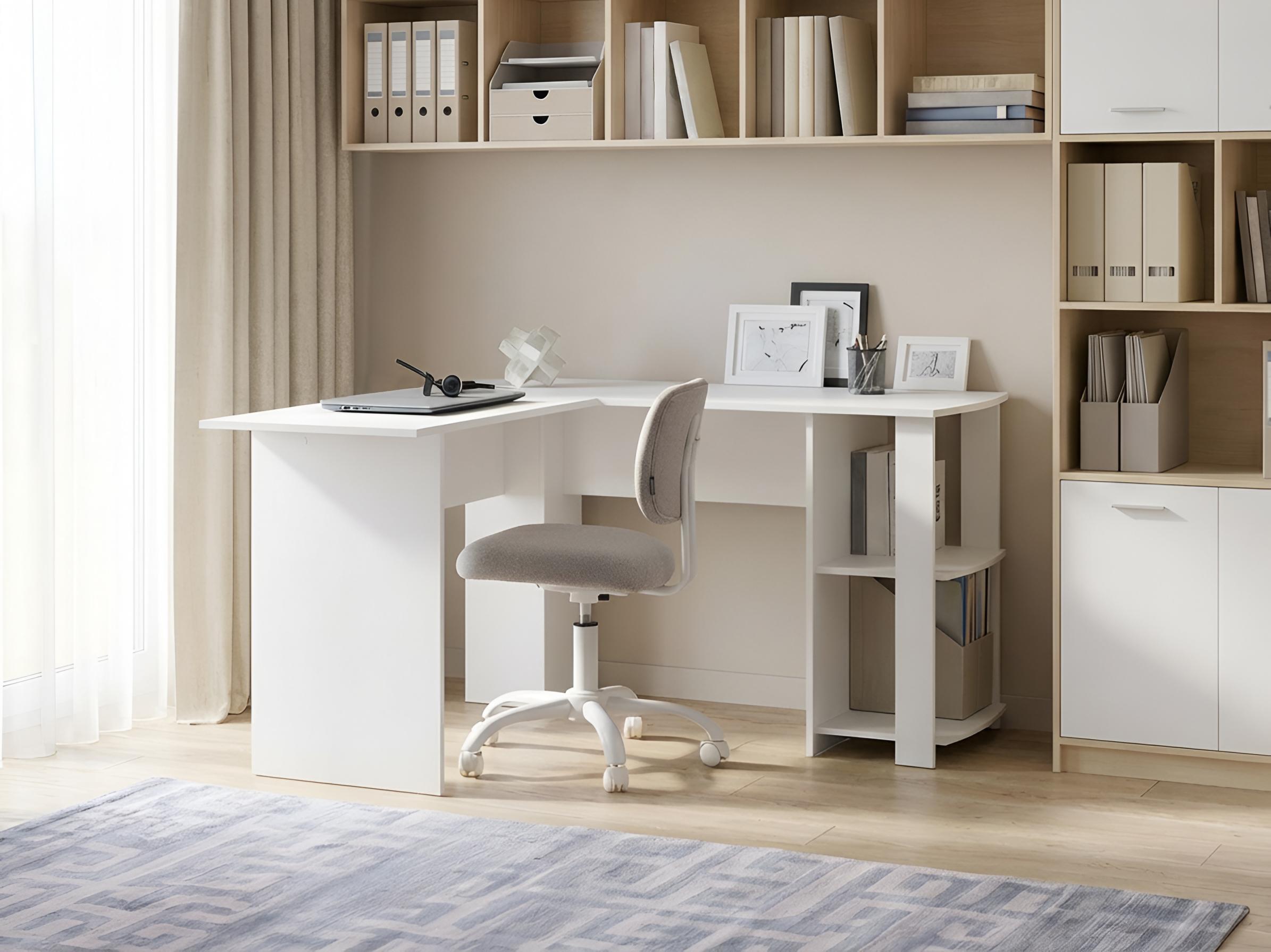 Corner Desk SNYDER White 125 cm 125 cm