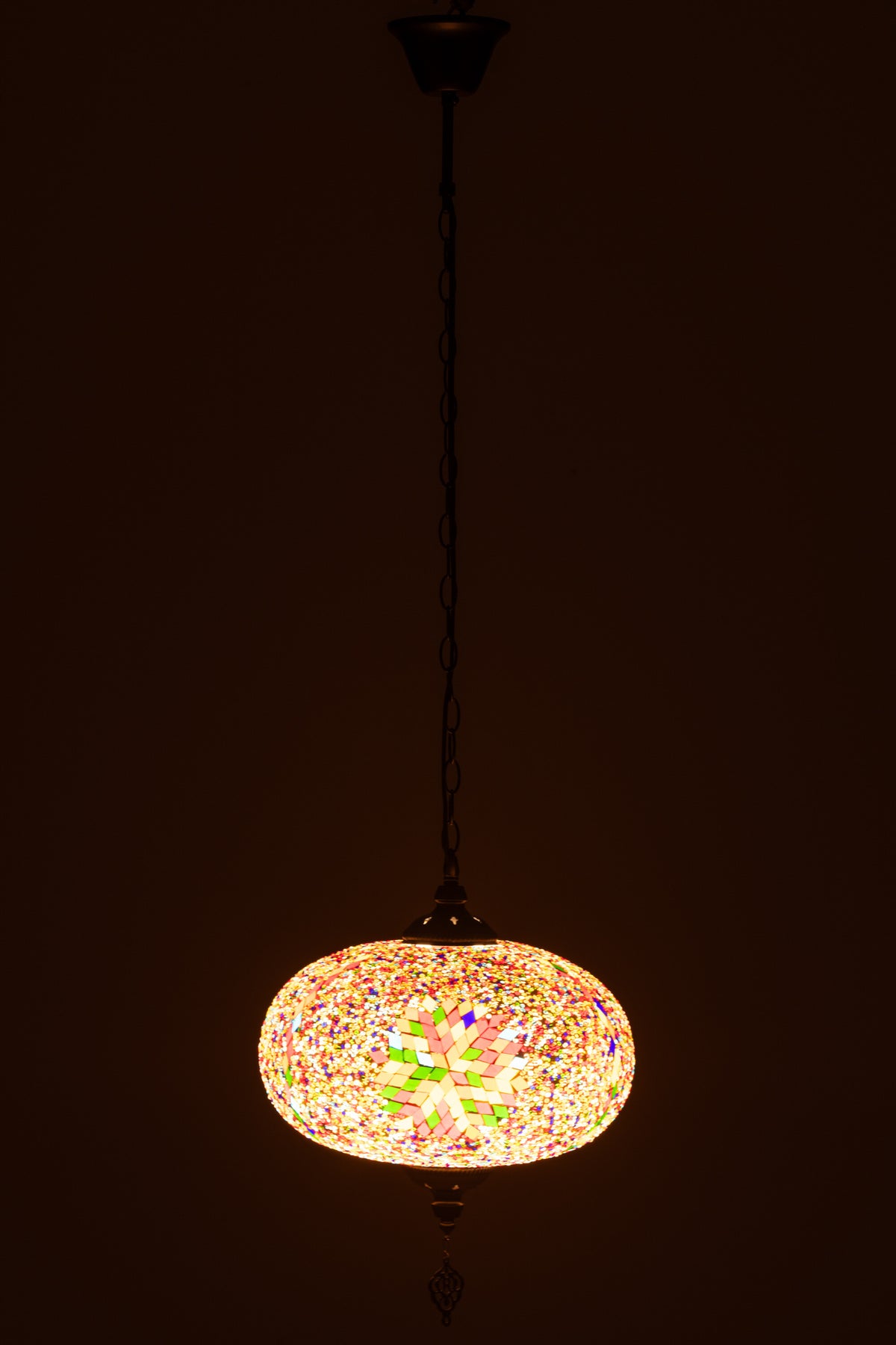 J-Line lamp Mozaiek Hangend - glas/metaal - oranje - large