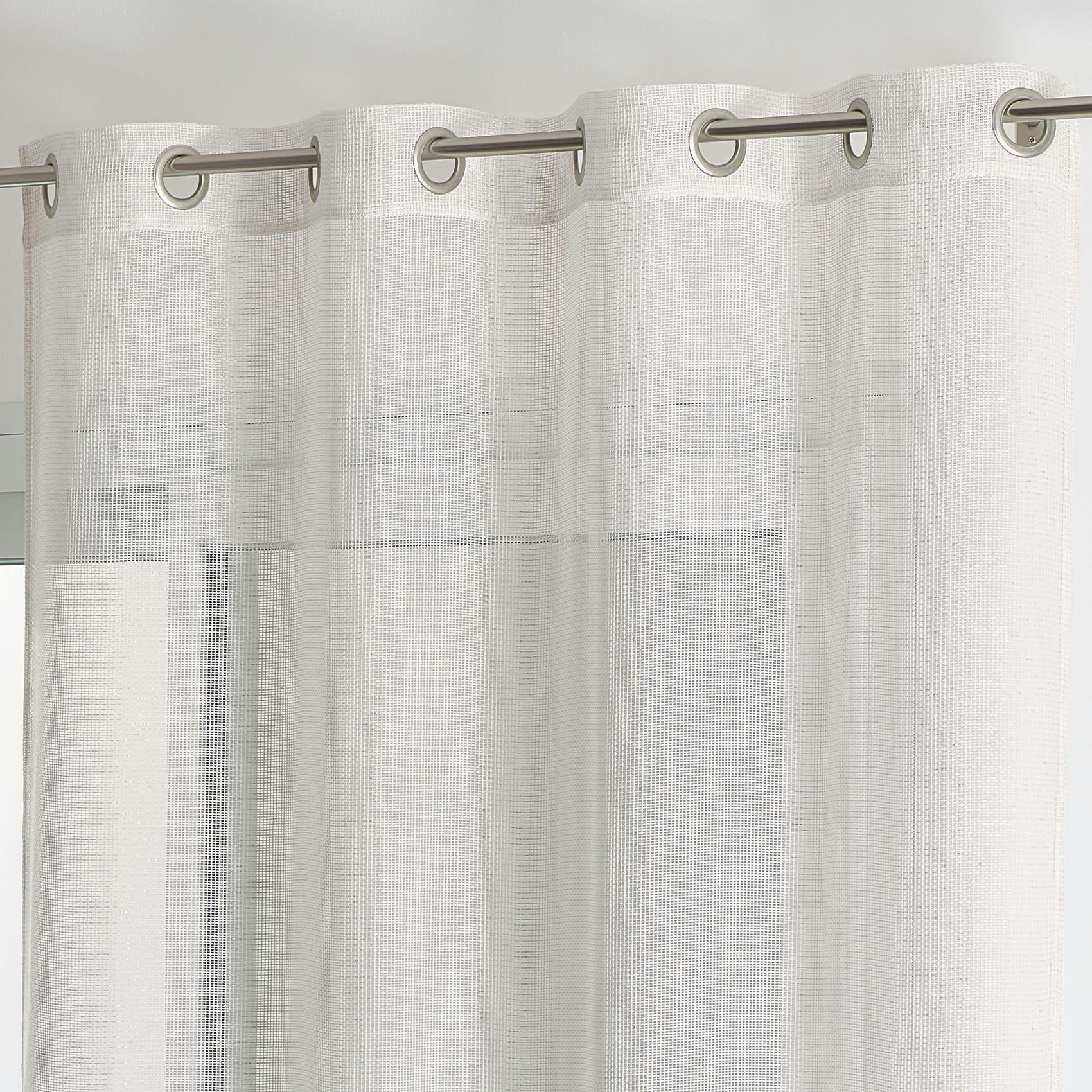- Voilage en filet avec fils métal polyester blanc 140x240 cm