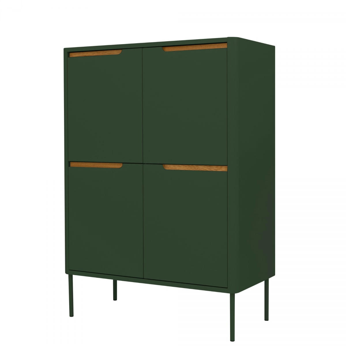 PATIPATI - Armoire design 4 portes en bois vert kaki