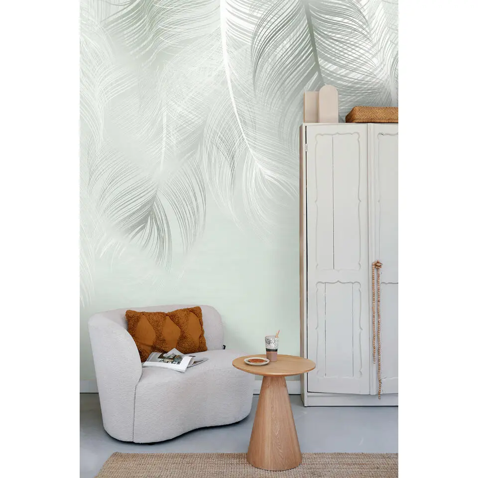 Sanders & Sanders fotobehang veren lichtgroen - 375 x 270 cm