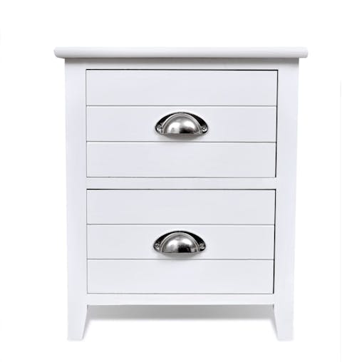 NNEVL Nightstand 2 pcs with 2 Drawers White