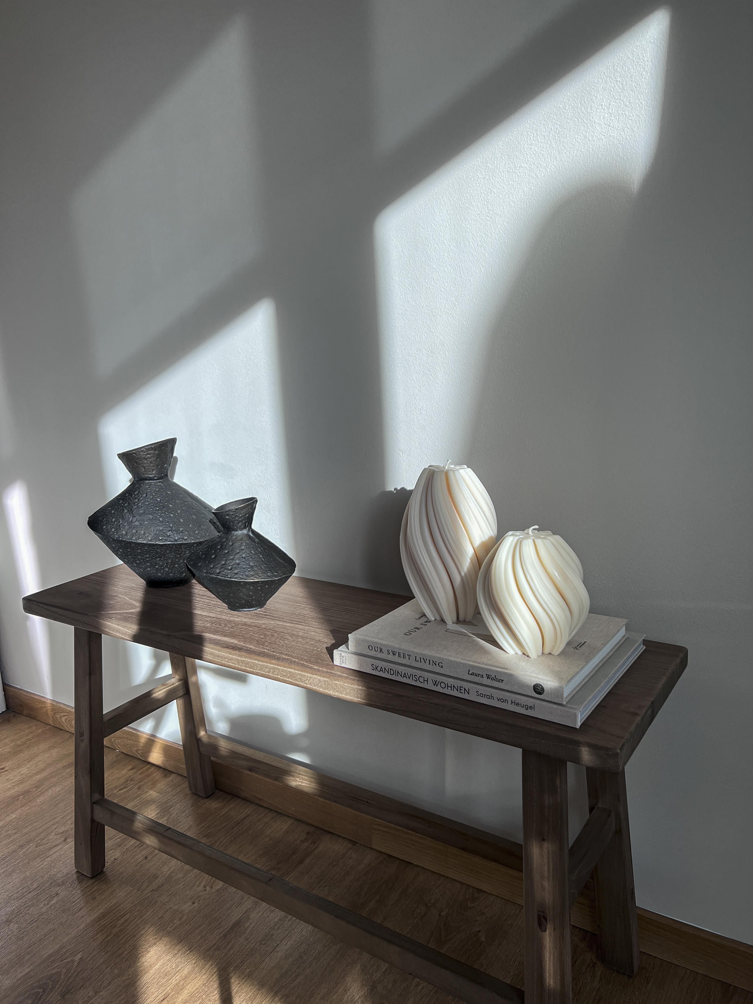 Handgefertigte Design-Kerze Florence, H 11 cm