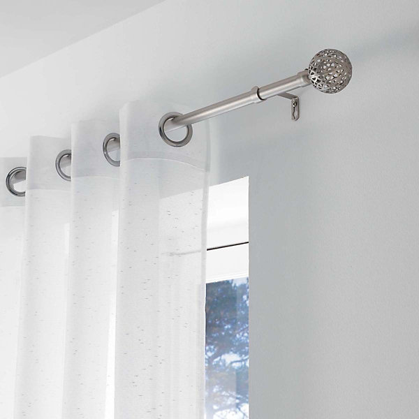 KIT TRINGLE DECO EXT. 19mm 120,210 CM PLAQUE GLOBA CHROME - 120 à 210 cm - Gris