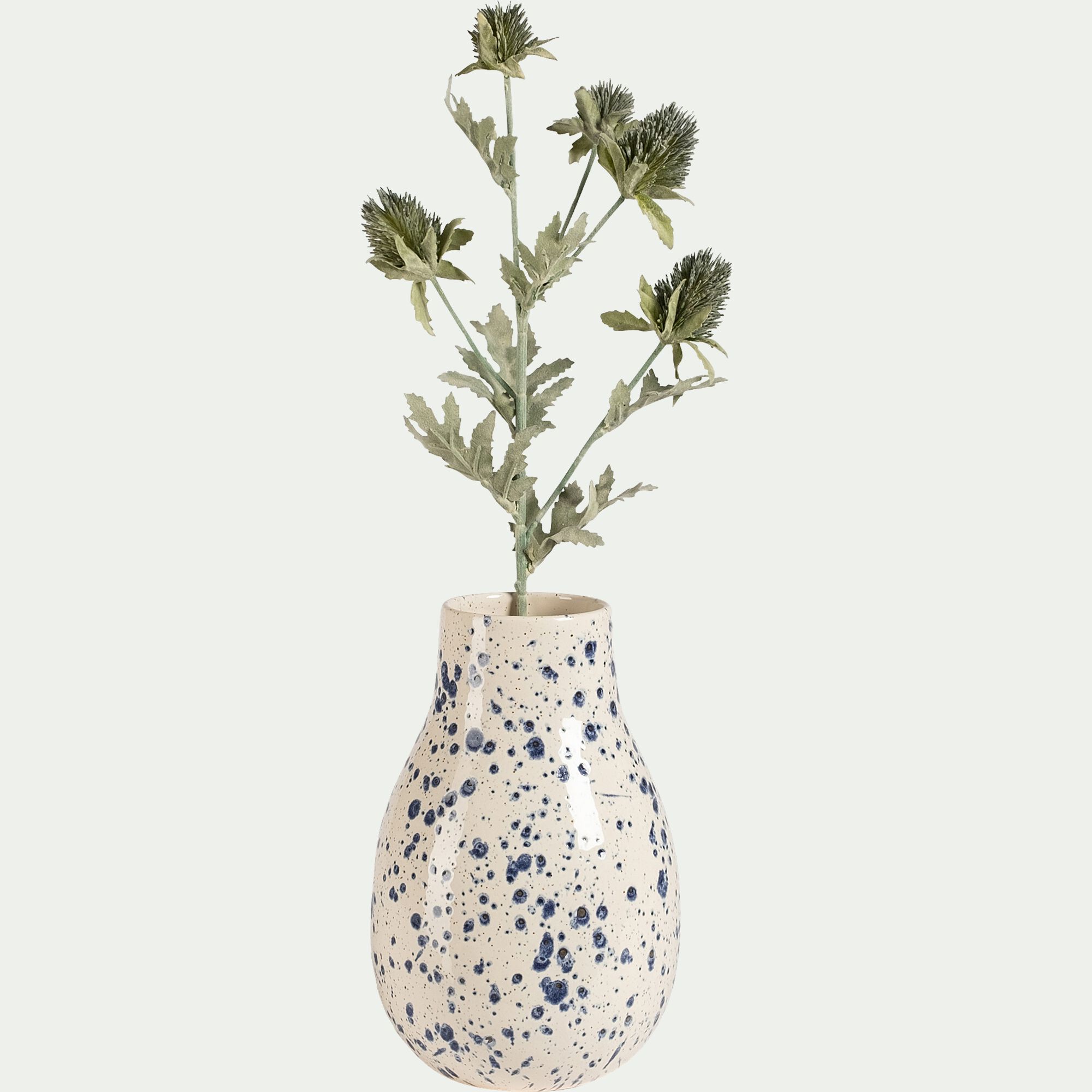 TRISKIE - Vase classique en faiënce tachéeH24cm - blanc