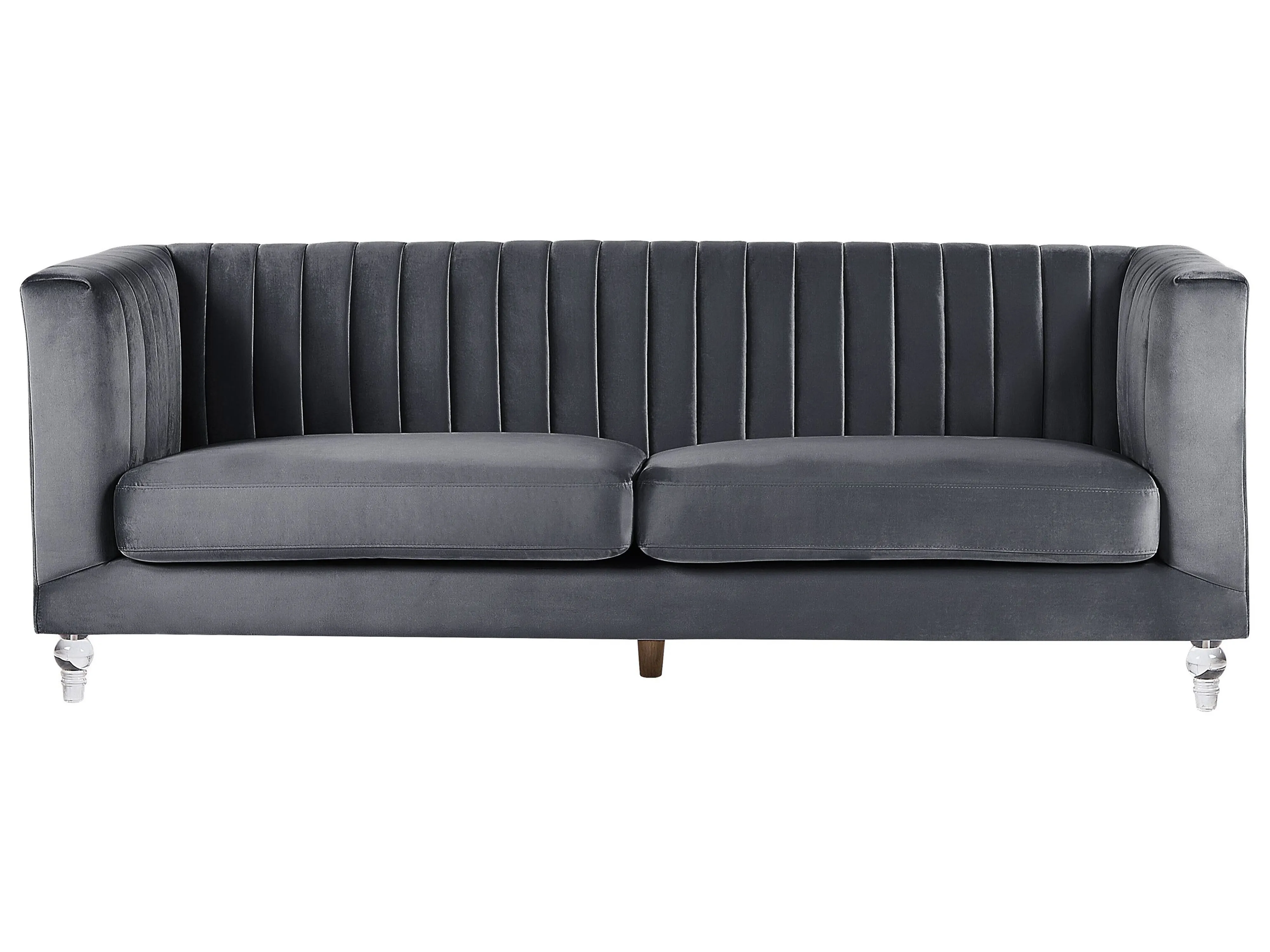 Sofa 3 Seater ARVIKA Velvet Dark Grey