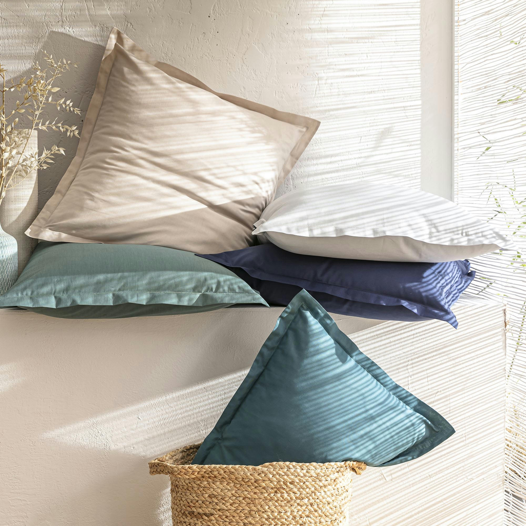 COTON UNI LAURÉAT - Housse de couette 140x200 beige sable en coton