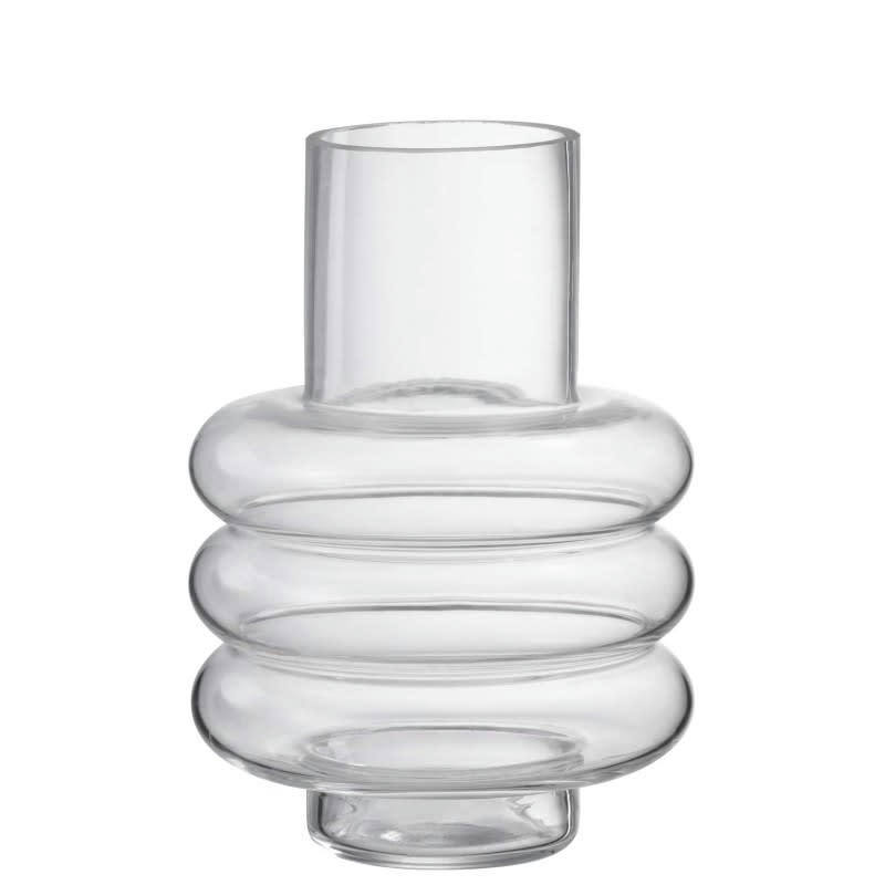 - Vase avec boudin en verre transparent 13x13x20 cm