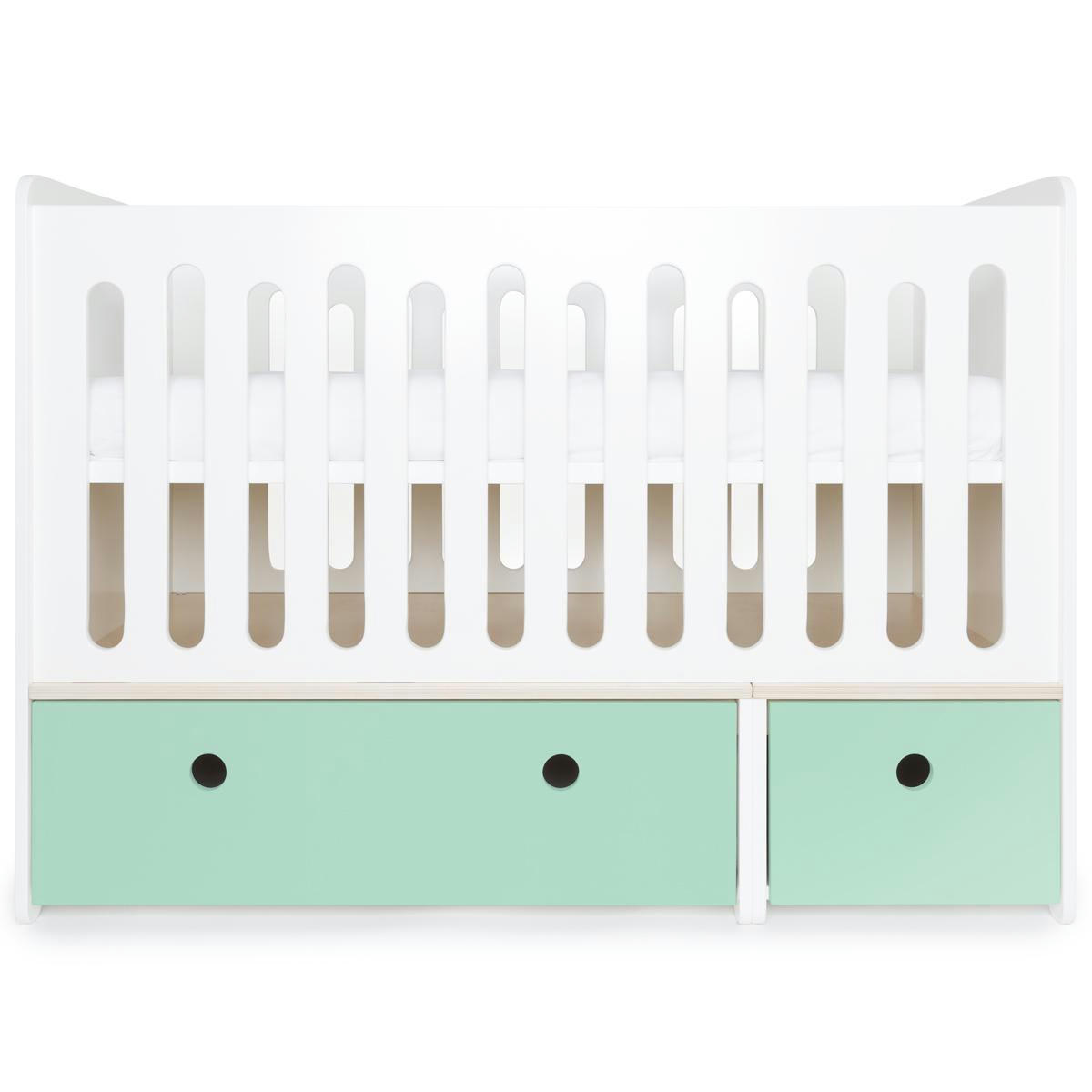 COLORFLEX - Lit bébé évolutif 70x140cm vert menthe