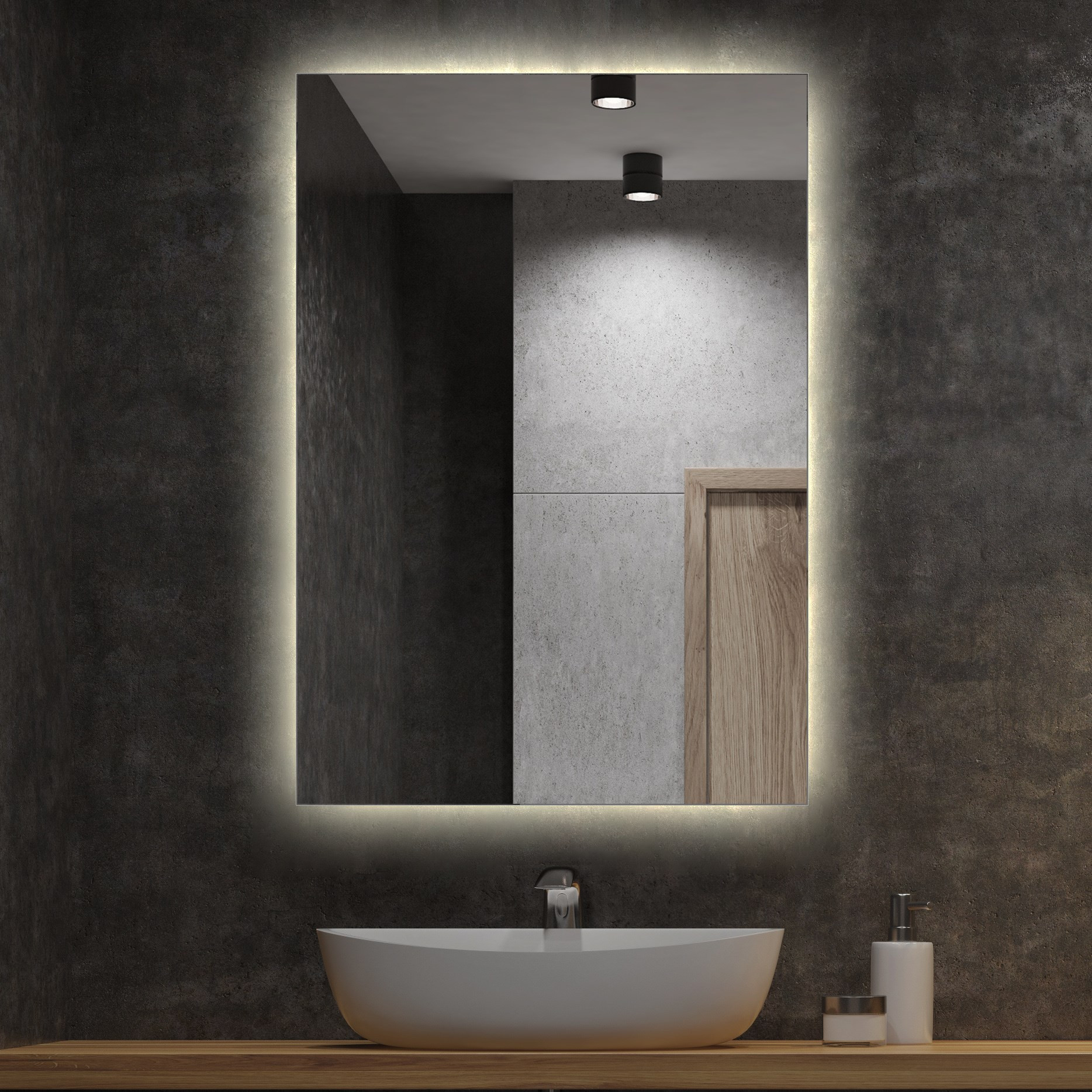 Nowoczesne Lustro Ledowe LED do łazienki 50x50 cm