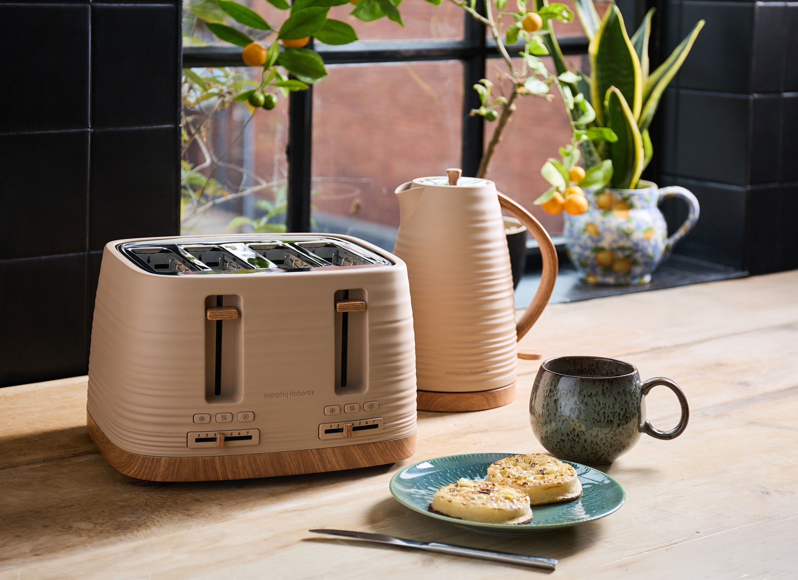 Morphy Richards Clay Kettle And Toaster Set