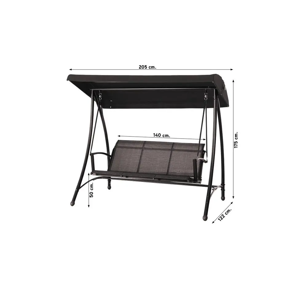 Garden Impressions Rubens schommelbank 3-zits donker grijs-antraciet