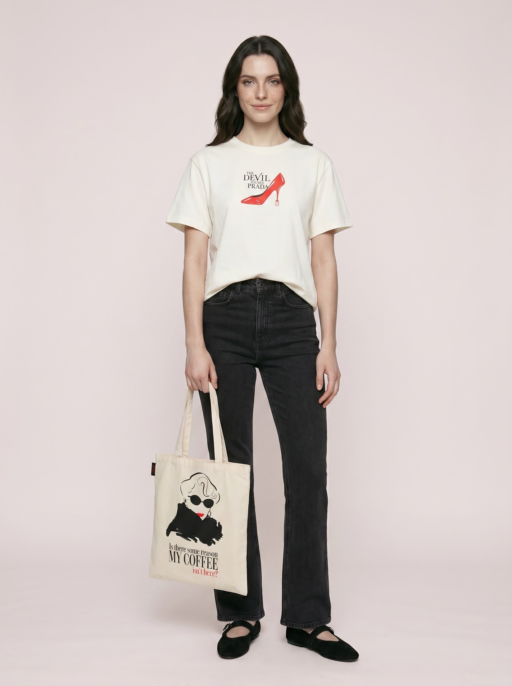 Materiałowa torba shopper z nadrukiem The Devil Wears Prada