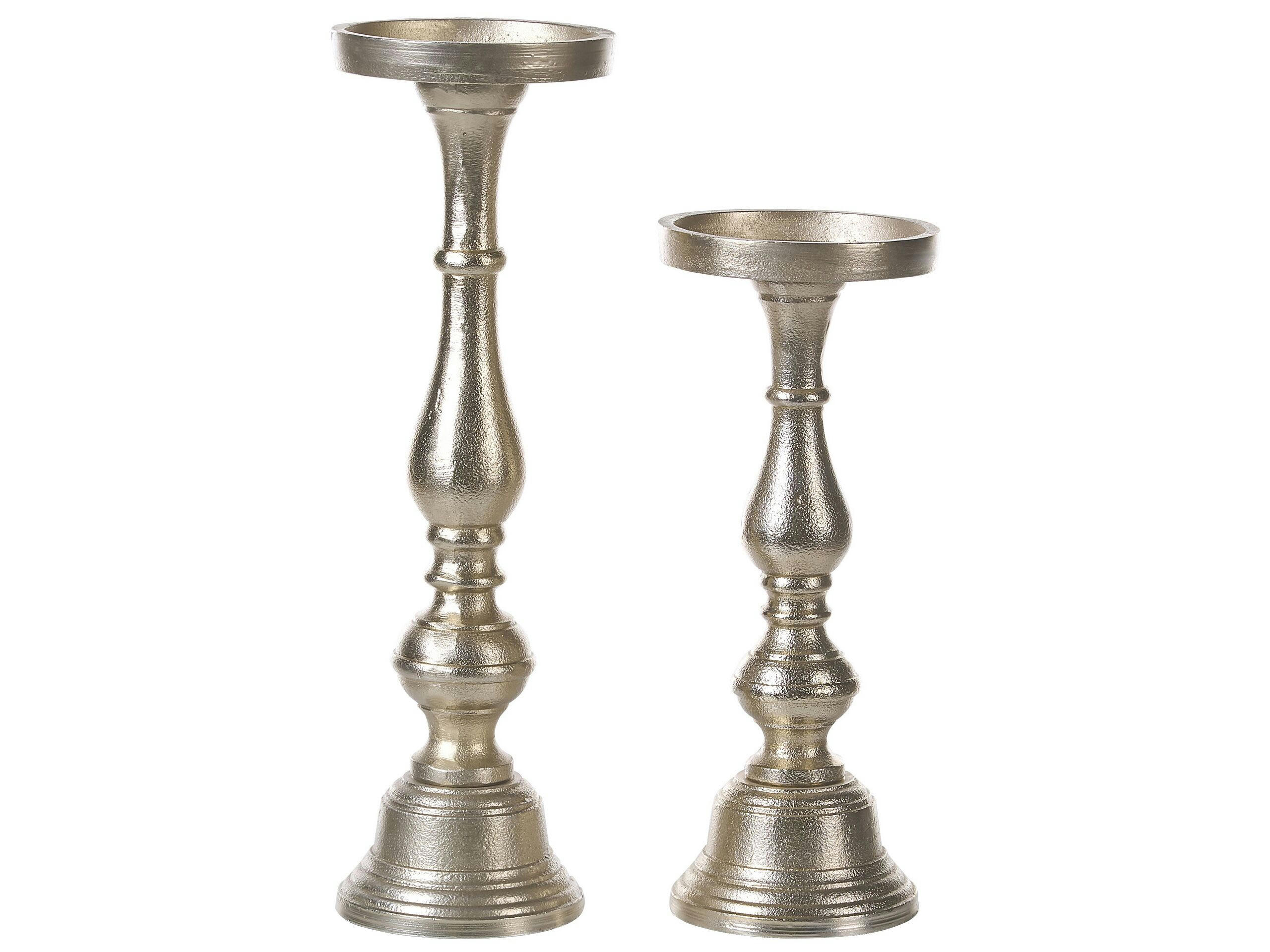 CUBA - Lot de 2 bougeoirs dorés 37 28 cm