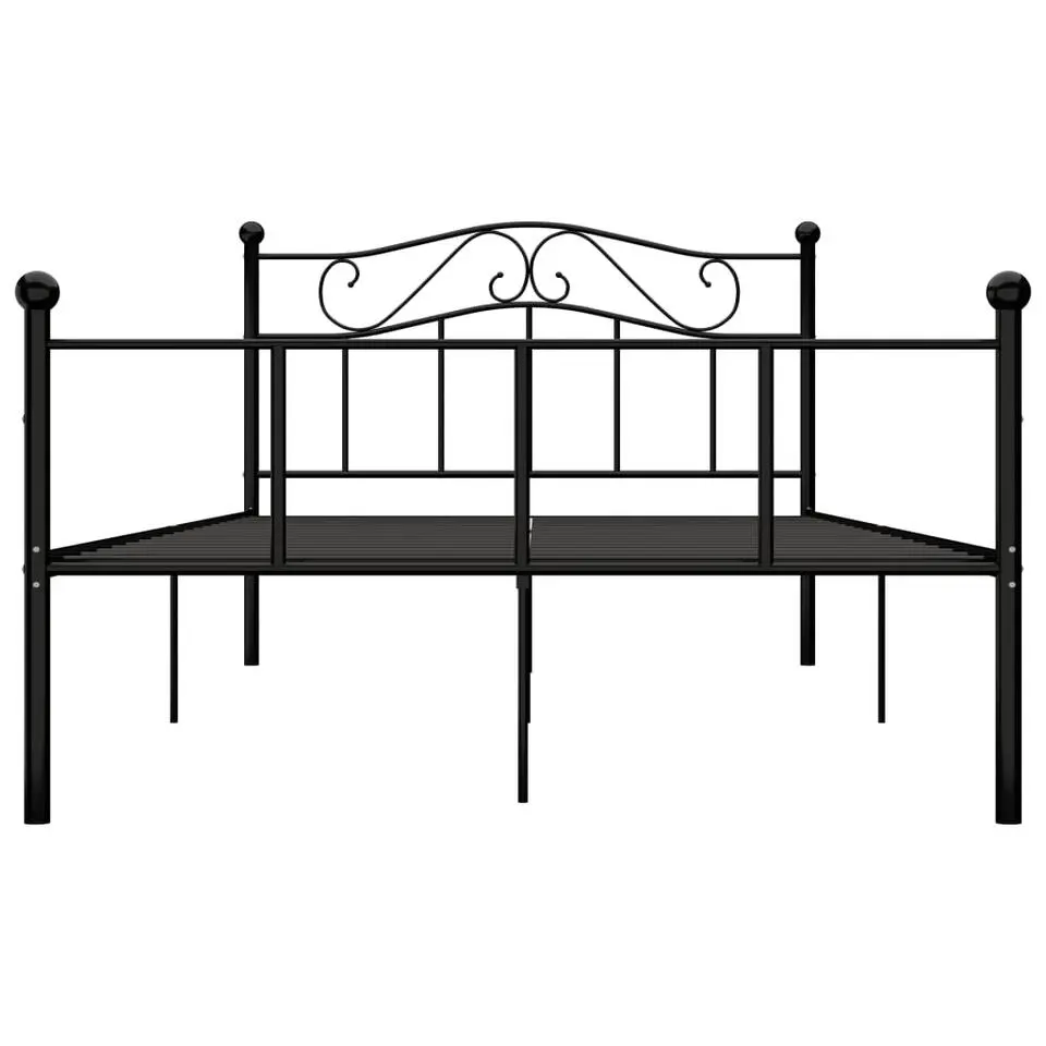 vidaXL - Bed frame met hoofdeinde - Zwart - Metaal - 120x200 cm