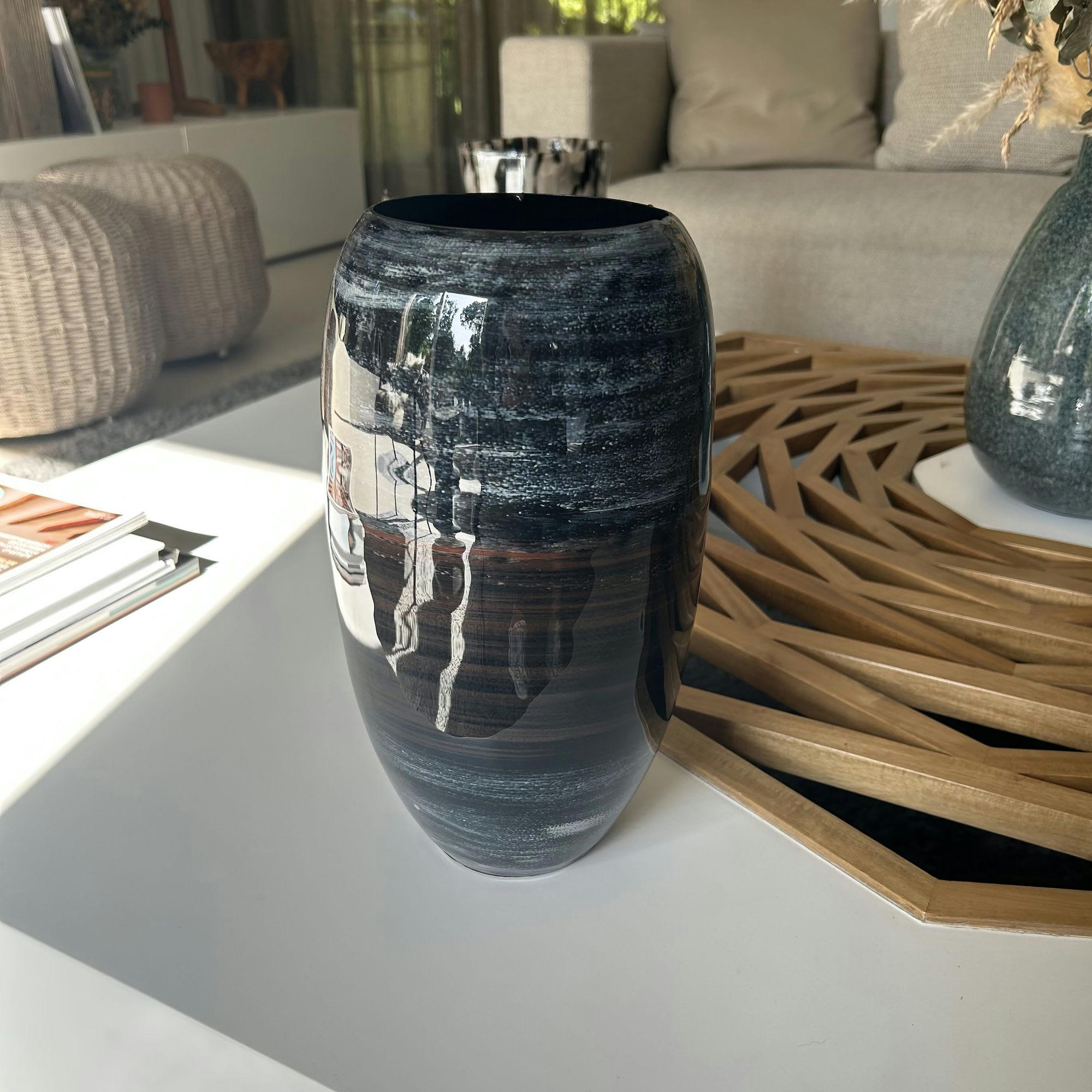 LAGRA - Vase en métal marron h30cm