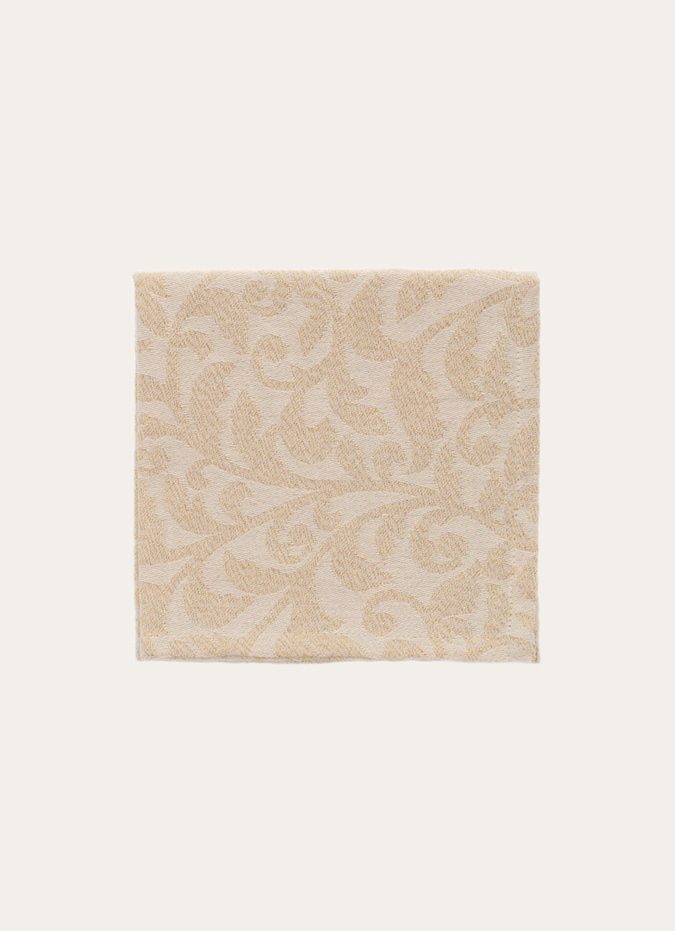 LOT DE 2 SERVIETTES DE TABLE JACQUARD DORÉ ÉCRU