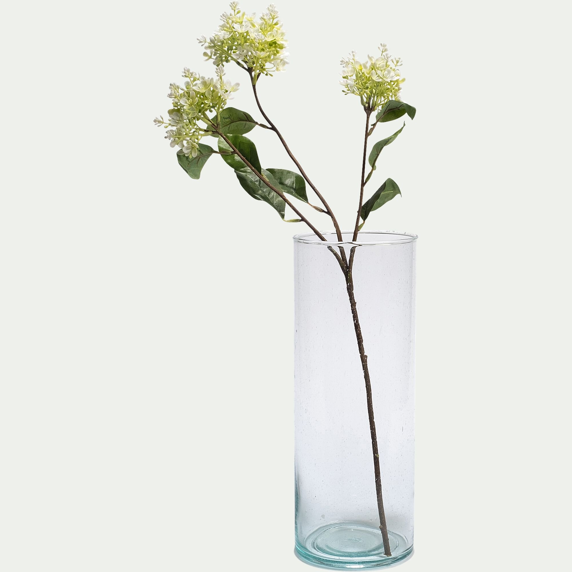 SAVEL - Vase tube en verre recyclé H25cm - transparent