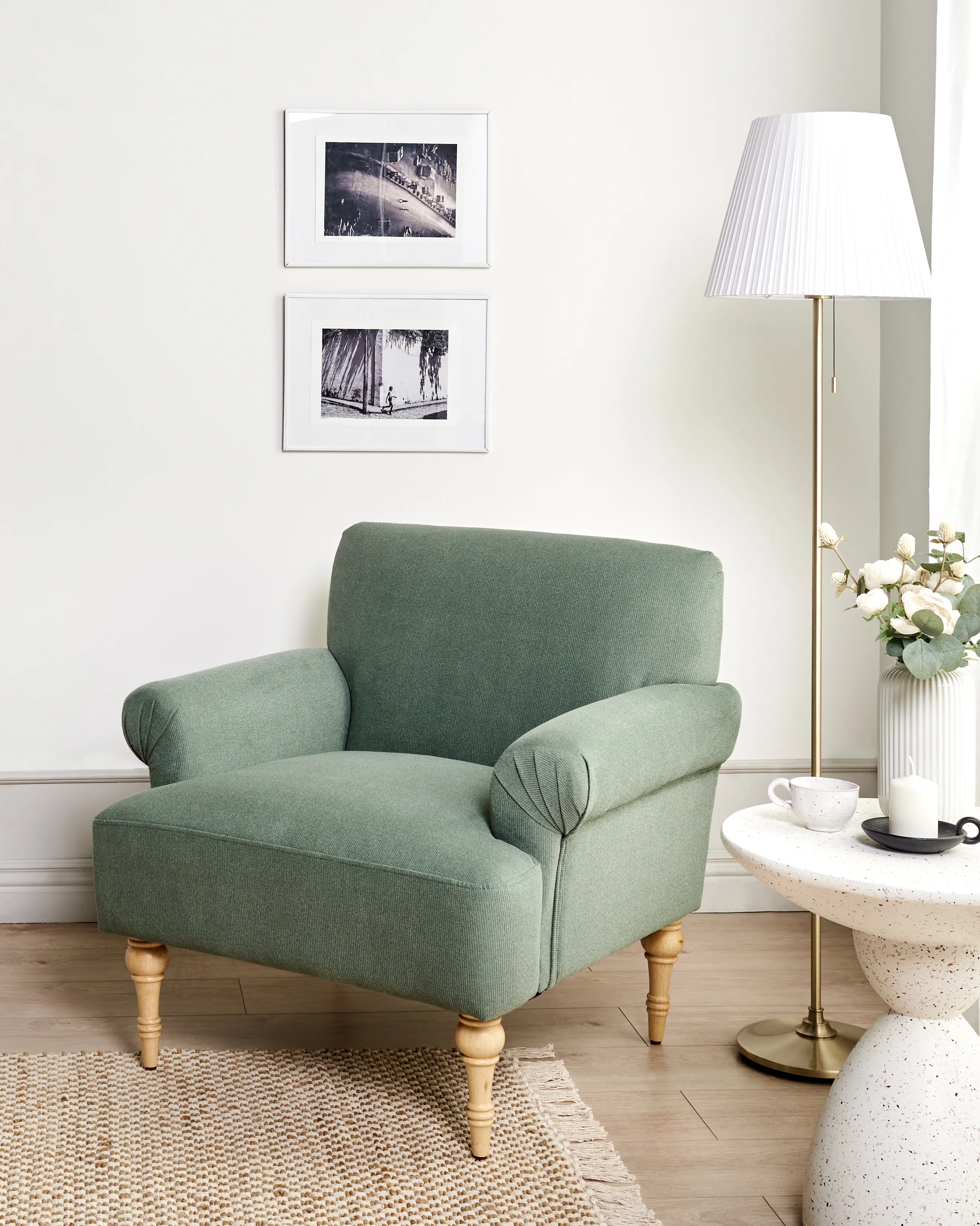 Armchair FREDROS Fabric Light Green