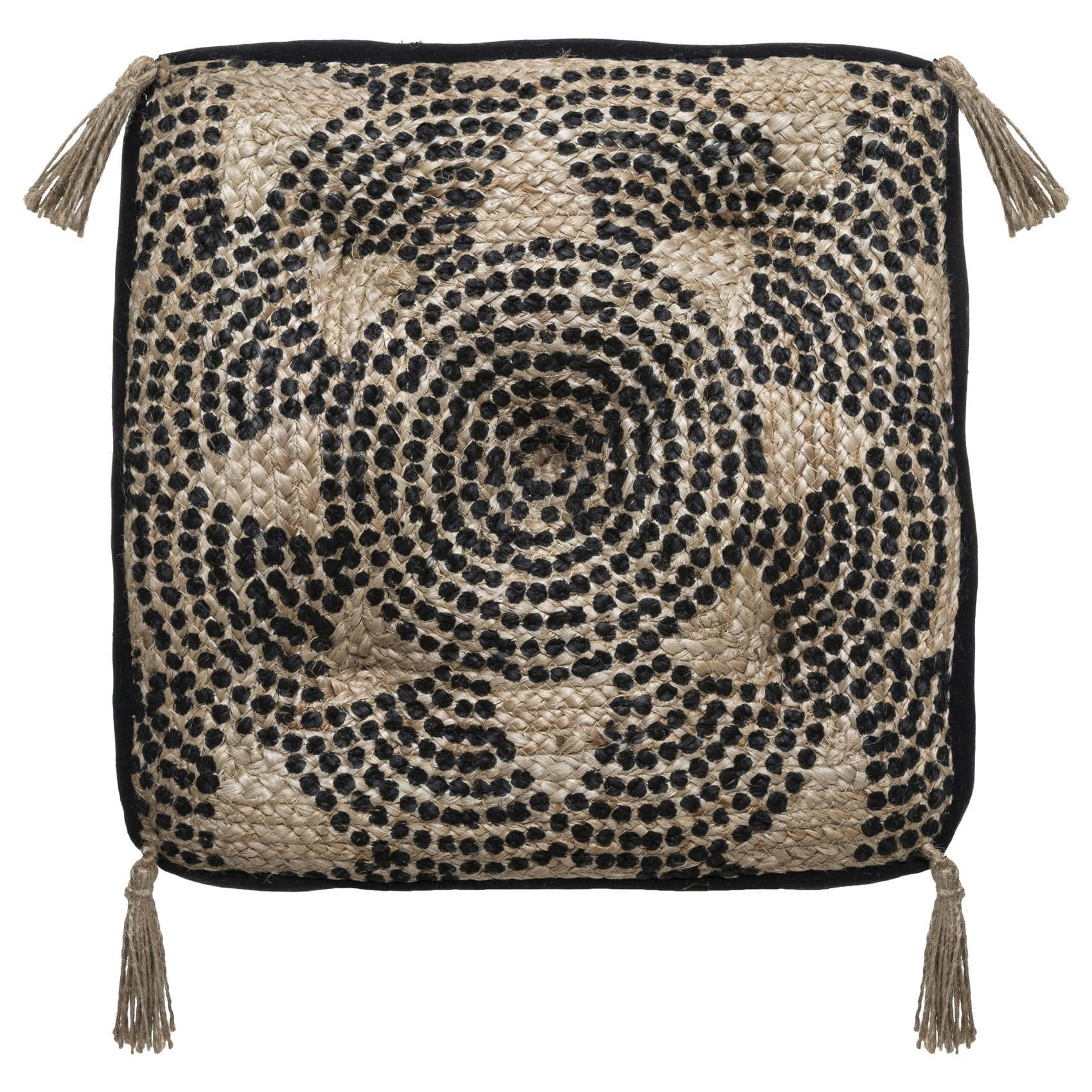 MANDALA - Coussin de sol jute 38x38cm