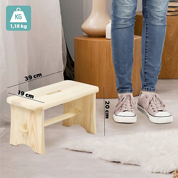 KADAX Tabouret de Cuisine en Bois Tabouret Chaise 39cm Plateforme Solide Ryczka