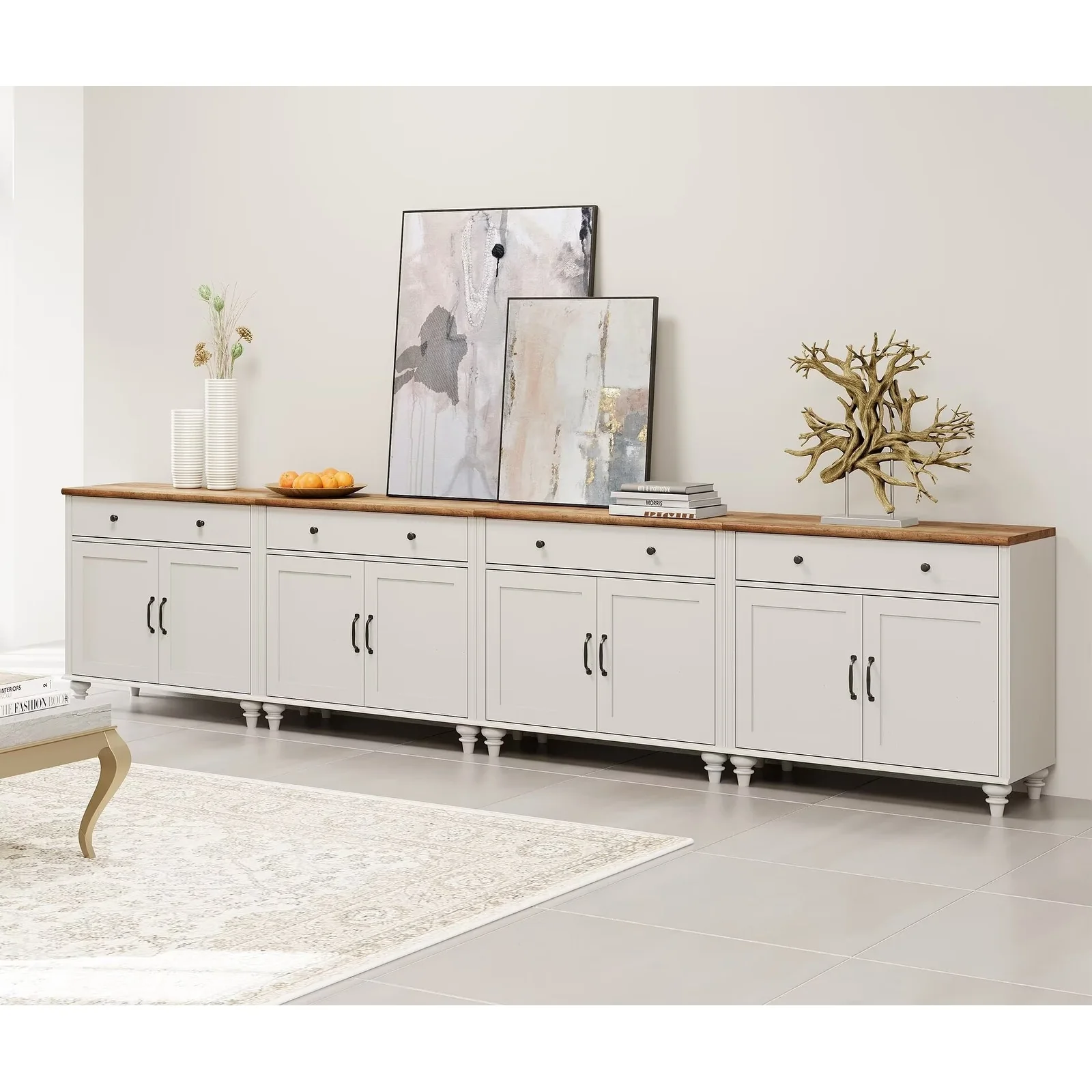 Farmhouse Sideboard, Buffet Cabinet with Storage Cabinets