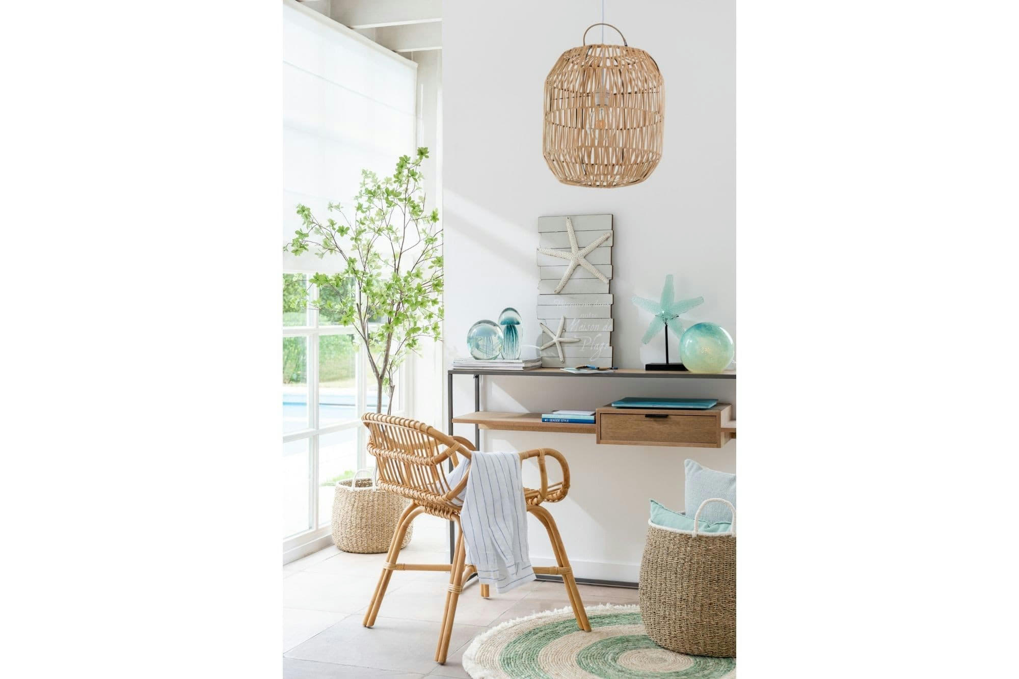 ESTER - Console design en bois et métal avec 1 tiroir