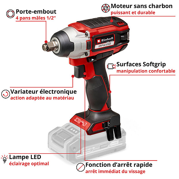 Boulonneuse sans fil Einhell IMPAXXO 18/230 SOLO 18V ( sans batterie)