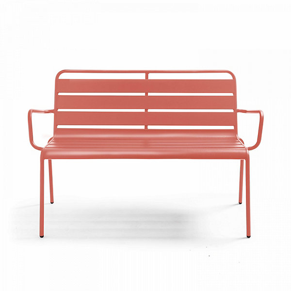 Banc de jardin en métal argile PalavasOviala