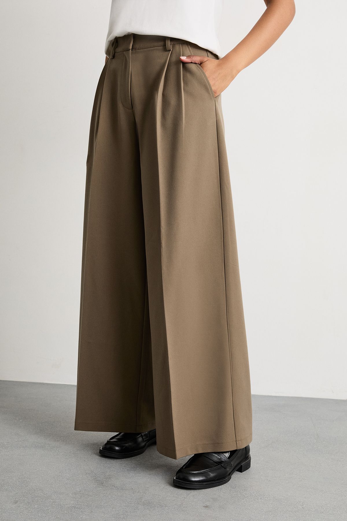Warehouse Double Pleat Wide Leg