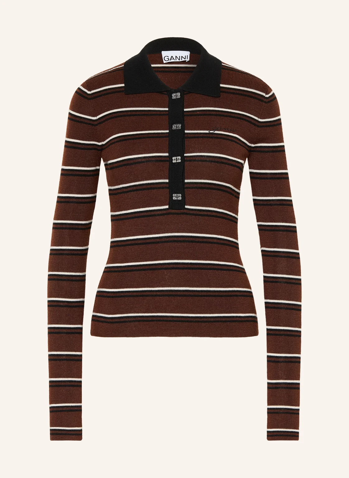 GANNI Strick-Poloshirt