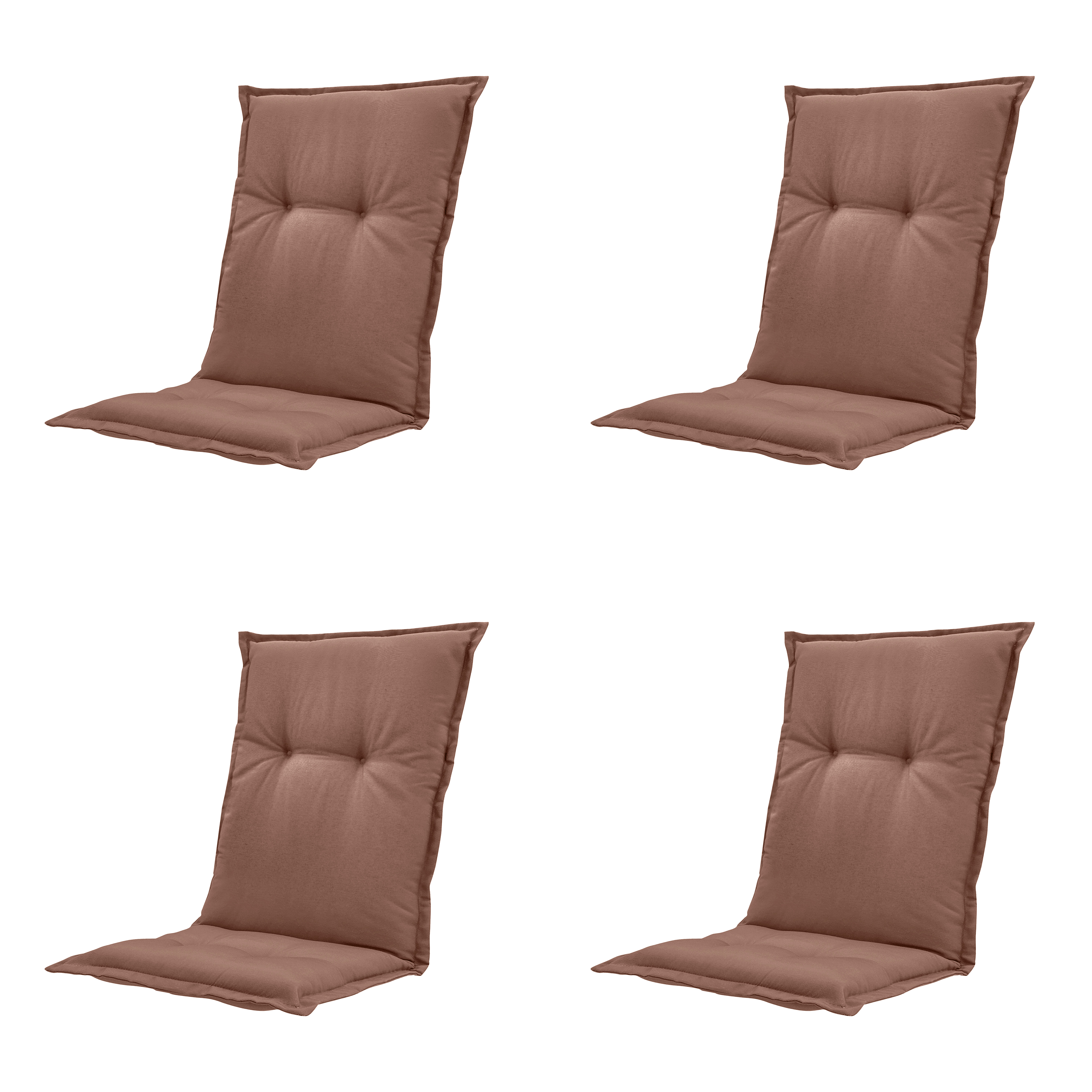 Madison tuinstoelkussen lage rug Panama - bruin - 105x50x6cm - set van 4