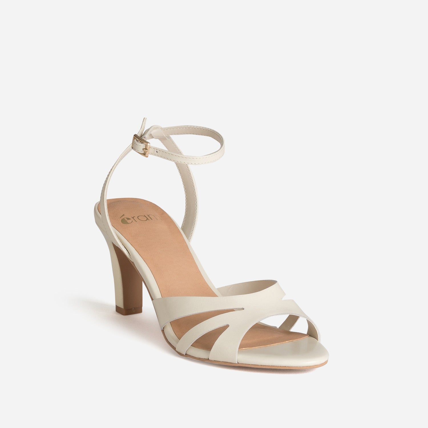 Sandale écrue cuir à talon
