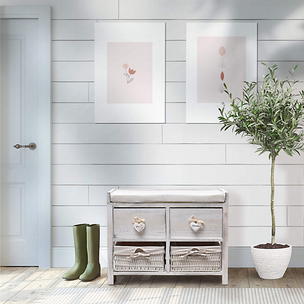 Banc Banquette Assise 2 Tiroirs Bois Blanc Shabby 46x60x30