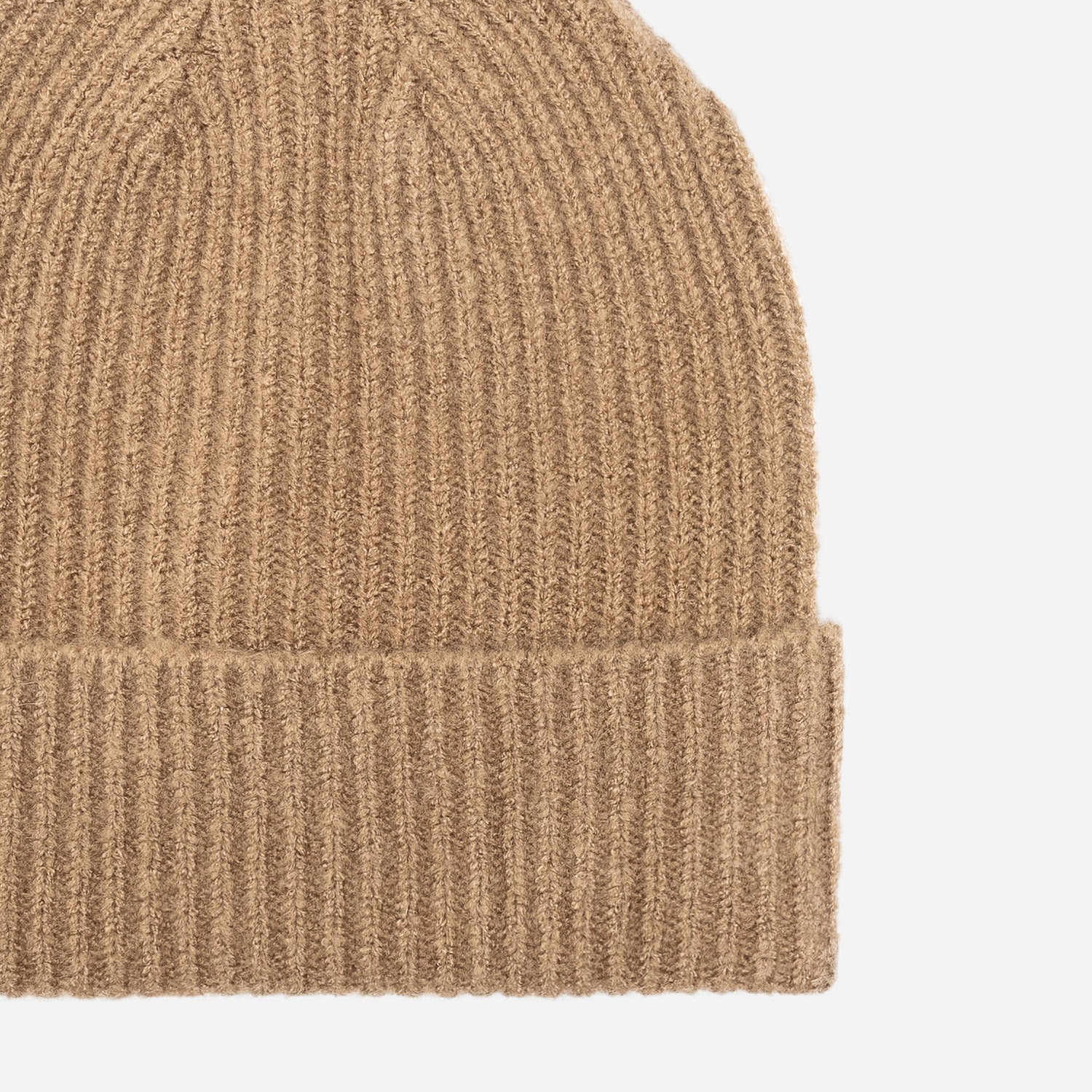 Bonnet camel tricot à revers