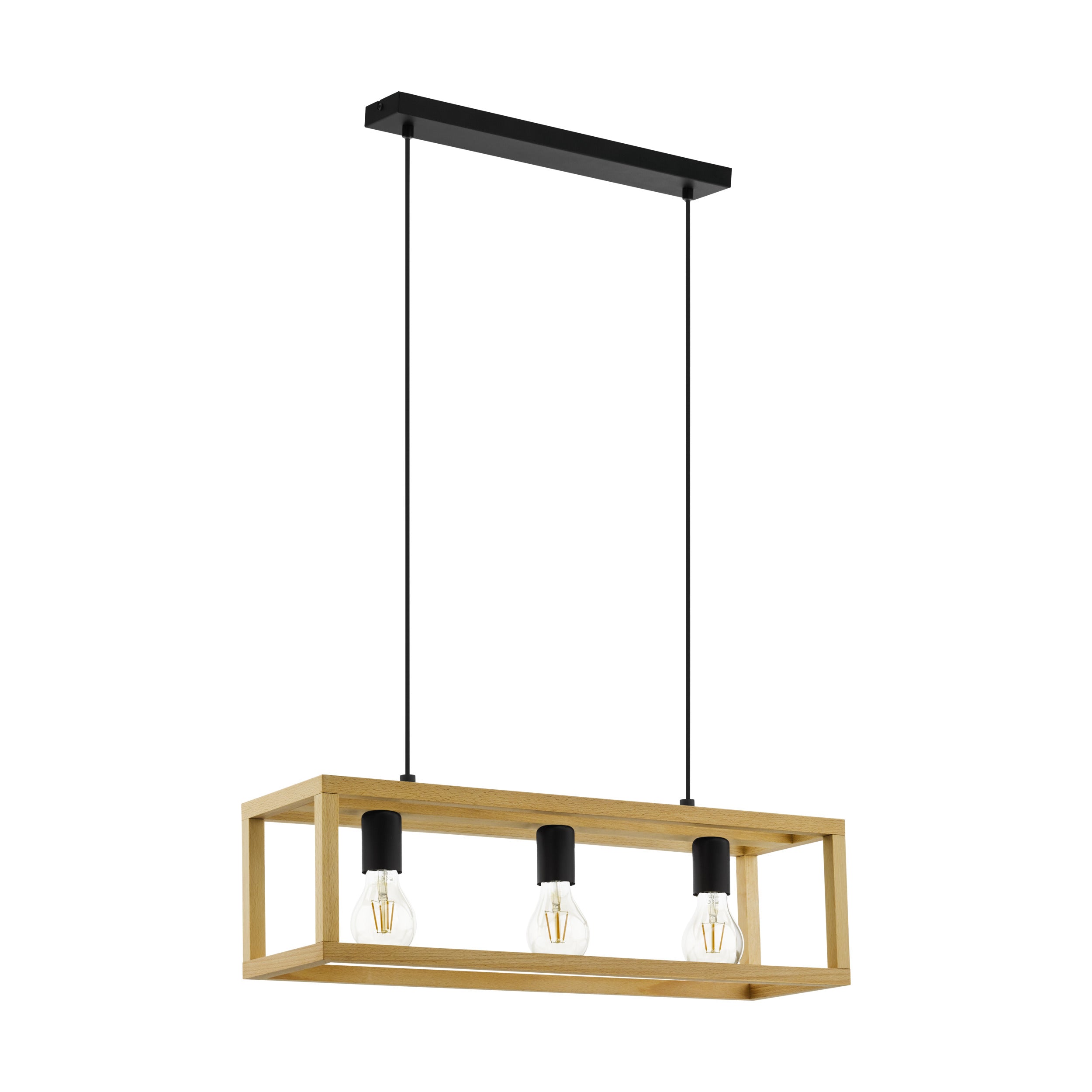 EGLO blackcrown 1 hanglamp Blackcrown 1 - e27 - 70 cm - zwart/bruin